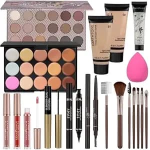 Makeup Set All In One Makeup Kit For Women And Teens Makeup Sets For Women Full Kit Makeup Kits For Teens Makeup Gift Set For Girls (Brown Makeup Set)