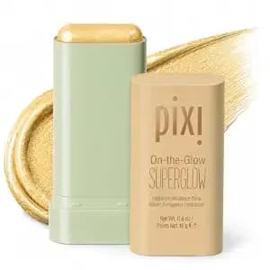 Pixi On-The-Glow Superglow Cream Highlighter Stick, Dewy - Gilded Gold - Hydrating, Dewy, Lumincous Cream Highlighter And Contour For Cheeks And Brows, Paraben Free
