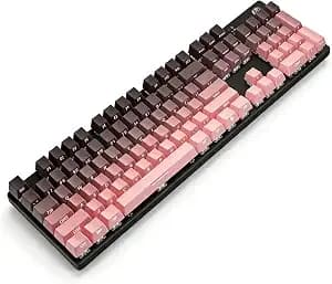 Hp gk400f Mechanical Gaming Keyboard, 104 Keys Wired Keyboard With Brown Switches, Mixed Lighting, Double-Shot Abs Keycaps, For Desktop And Laptop (Blackberry Pink)