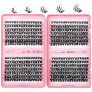 Fadlash Eyelash Clusters 371pcs Natural Lash Clusters 8-16mm D-Curly Individual Wispy Lash Extension Diy Cluster Eyelash Extensions At Home(c3,8-16mm)
