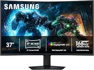 Samsung 37” Odyssey g7 (g75f) Series 4k Uhd Curved Gaming Monitor - 165hz, 1ms Response Time (Gtg), Vesa Displayhdr™ 600, Amd Freesync™ Premium Pro (ls37fg75denxza)