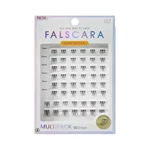 Falscara, False Eyelashes, Lash Clusters, 'Ultra Natural', 8mm-14mm, Includes 50 Wisps, Contact Lens Friendly, Easy To Apply, Reusable Lash Clusters