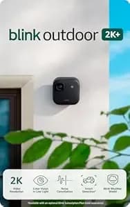 Blink Outdoor 2k+ (Newest Model) — Wireless Smart Security Camera, 2k Video Resolution, Enhanced Audio, Two-Year Battery. Required Sync Module Not Included — Add-On (Black)