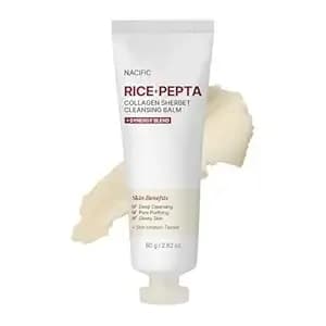 Nacific Rice Pepta Collagen Sherbet Cleansing Balm 2.82oz. 80g Makeup Remover Korean Skincare Deep Face Cleanser Pore Purifying Non Greasy