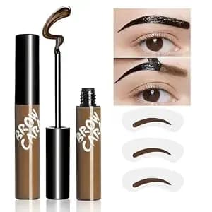 Eyebrow Gel Peel Off Eyebrow Tint With Eyebrow Stencils Light Brown - Eyebrow Gel For Strong Hold & Natural Finish, Waterproof Eyebrow Makeup For Fuller & Defined Looking Brows