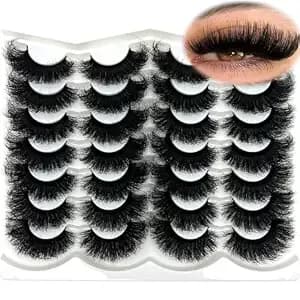 Fluffy Lashes Mink 25 Mm Long Dramatic Lashes Strip Cat Eye D Curl Faux Mink Big Eyelashes Volume False Eyelashes Pack