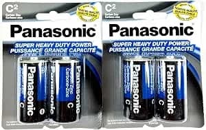 4pc Size C Panasonic Batteries Super Heavy Duty Power Zinc Carbon