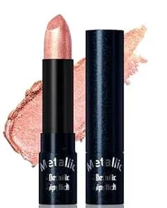 Glitter Nude Pink Metallic Lipstick For Women,Long Lasting Shimmer Sparkling Diamond Lipstick Glitter High Pigmented Lip Gloss Metallic Matte Red Lip Color Stain Waterproof,Non Stick Lips Makeup-01