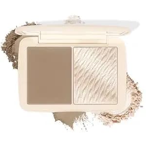 2-In-1 Contour & Highlighter Palette - Matte & Shimmer Face Makeup Duo, Highly Pigmented & Blendable Cheek Pallet, Long Lasting Sculpting Powder With Mirror 01 Soft Taupe (Natural Sculpt)