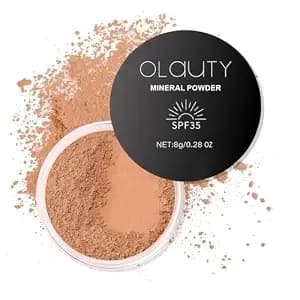 Mineral Loose Setting Powder Spf 35,Sunscreen Face Powder Foundation Makeup,Buildable Coverage,Lightweight Blurring Oil Control Natural Matte Finish For Face & Scalp(#02 Medium Beige)