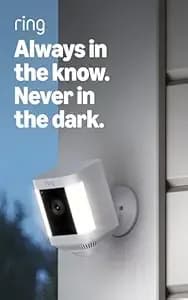 Like-New Ring Spotlight Cam Plus, Battery (Newest Model), Home Or Business Security With Hd Video, Two-Way Talk, Color Night Vision, And Security Siren, White