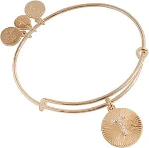 Alex And Ani Initial I Pave Starburst Texture Bangle