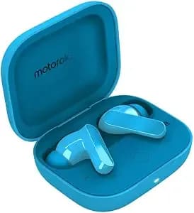 Motorola Moto Buds Bass xt2443-1 Dynamic Anc, Triple Microphone Array, Bluetooth 5.3, ip54 Water & Dust Resistant, Dolby Atmos Audio - (Blue Jewel)
