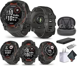 Garmin Instinct 3 (010-02935-00) Smartwatch Solar 50mm (Charcoal) Bundle