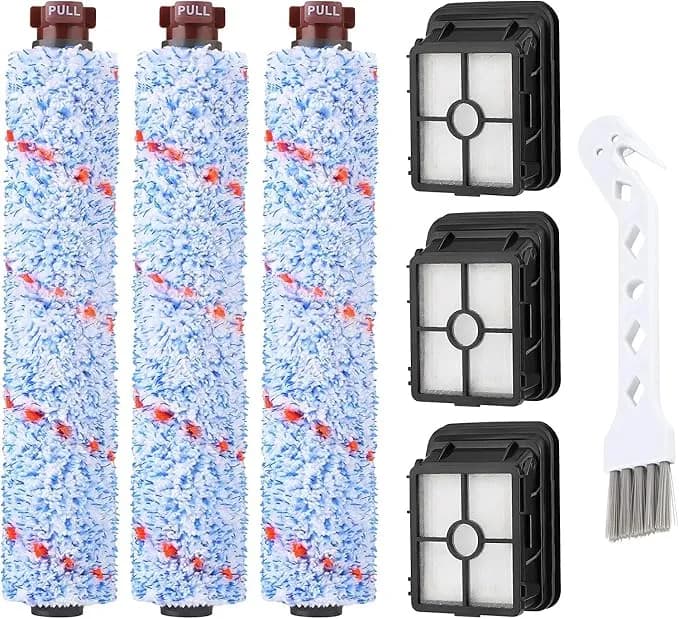 Brush Replacement For Bissell Crosswave Vacuum Cleaner 3888a 2306a - 3 Multi-Surface Brush Roll 1868 + 3 Vacuum Filter 1866 Vacuum Filter, Compare To Part 1608683, 160-8683, 1608684