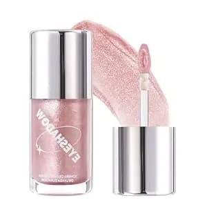 Suake Liquid Sparkling Glitter Eye Shadow – Rose Gold Cherry Eyeshadow, Eyeliner, Eyelid Shimmer Highlight Makeup, Highly Pigmented Sombra De Para Ojos,Waterproof Quick-Drying (01coral#)