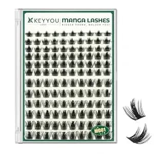 Keyyou Lash California Sunset Manga Lash Clusters 8-18mm Fairy Eyelash Clusters Natural Diy Lash Extension Wispy With Soft Thin Band(mg01 Lashes)