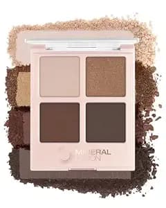 Mineral Fusion Eyeshadow Palette - Vegan Eye Makeup With Matte, Satin, And Shimmer Finishes - Natural, Lightweight Formula (Coffee Break)