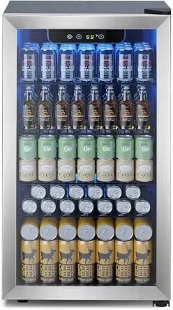 Electactic Mini Fridge 130 Can Beverage Refrigerator Cooler, 3.2 Cu.Ft Drink Fridge Forsoda Wine Beer, Digital Temperature Control Cooler For Home, Dorm, Bar