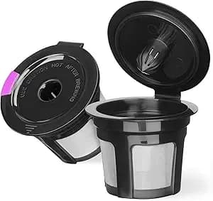 Fanativita Reusable K Cup Coffee Filters For Keurig, 2 Pack - Fits Keurig K-Elite, K-Classic, K-Compact, K-Latte, K-Duo, All 2.0 & 1.0 Brewers, Bpa-Free, Brew Your Favorite Ground Coffee