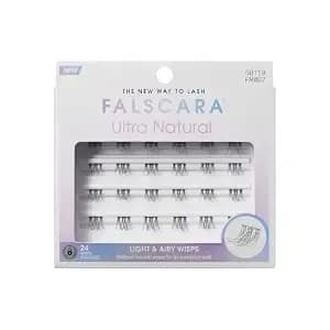 Falscara Ultra Natural False Eyelashes, Lash Extension Kit, Light & Airy Ultra Natural Volume Lash Clusters, 8mm-10mm-14mm, Water Resistant, 30 Lash Clusters