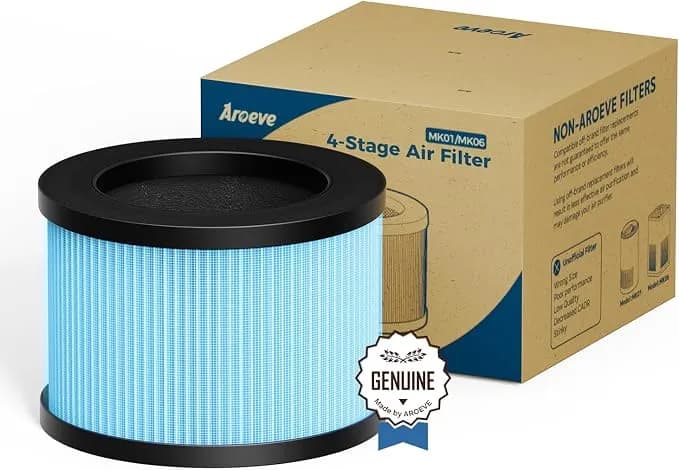 Aroeve mk01a(mk01)&mk06a(mk06) Filter Replacement-Standard Version(1 Pack) - For Smoke Pollen Dander Hair Smell, 4 Layers Of Defense, Official Filter, 3-6 Months Filter Lifespan, Easy To Install