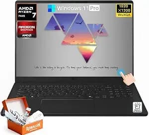 Lg Gram Book 16 Touchscreen Laptop, Amd Ryzen Ai 7 445 (Up To 50 Tops Dedicated Ai), 32 Gb 7500 ddr5x Ram, 8 Tb Pcie Ssd, 16" 120hz Ips 400 Nit Touchscreen, 26h 77wh Battery, Backlit Kb, Win 11 Pro