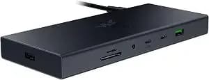 Razer Usb 4 Dock, 14 Ports, Windows & Mac Compatible, Black - Usb-C, Usb-A, Hdmi, Dp, Ethernet, Sd, 3.5mm, Dual Monitor (4k 120 Hz), Laptop & Phone Fast Charge, Durable Lightweight Casing
