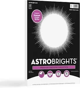 Astrobrights/Neenah Bright White Cardstock, 8.5" X 11", 65 Lb, 75 Sheets - 96 Brightness, Smooth Premium Finish
