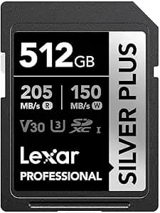 Lexar Professional Silver Plus Uhs-I v30 Sdxc Memory - 512gb, Card