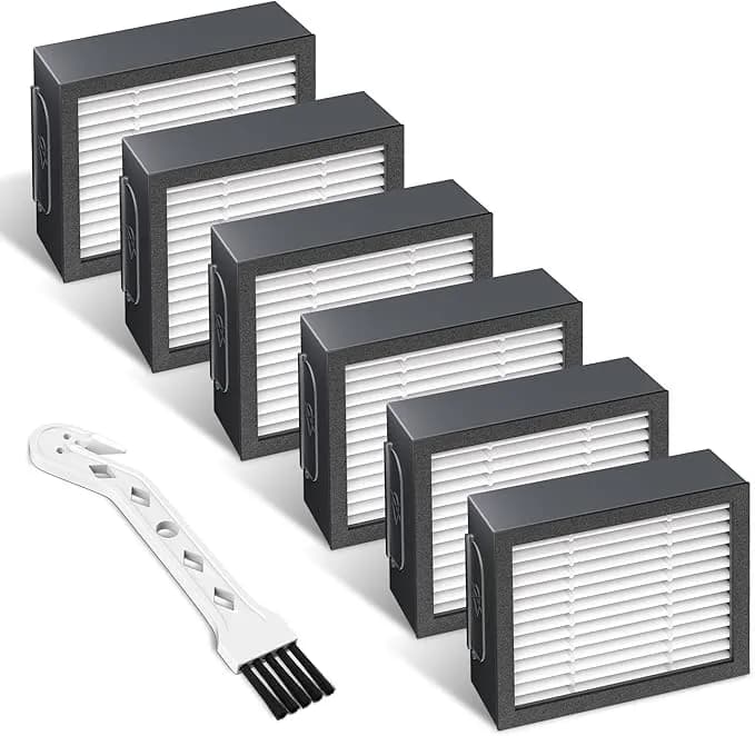 Filters Replacement Fit For I-Robot Roomba E I & J Series i1 i3 i3,6 Pack - Fit For i4 i5/Plus i7 i7+/Plus i6 i6+ i8 i8+ e5 e6 e7 Vacuum Cleaner Parts 4639161,High Efficiency Filters +1 Cleaning Brush