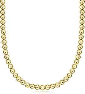 Ross-Simons Italian 8mm 18kt Gold Over Sterling Bead Necklace