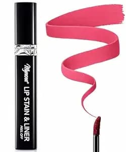 Mynena Rose Lip Stain Peel Off Lip Liner & Lipstick Tint - Long Lasting Matte Tint, Non Stick Cup Smudge Proof, Waterproof, Transfer Proof Lipstain Tattoo, Highly Pigmented