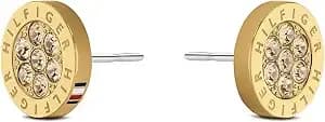 Tommy Hilfiger Women'S Jewelry 2780566 Gold Plated Stud Earrings With Crystals, Color: Gold Plated