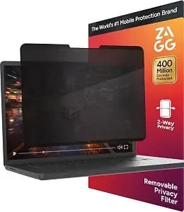Zagg 15.6-Inch Universal Laptop Privacy Filter (16:9) – Removable Magnetic 4-Way Screen Filter, Anti-Glare Matte Finish, Fingerprint Resistant, Reusable Design & Protective Sleeve