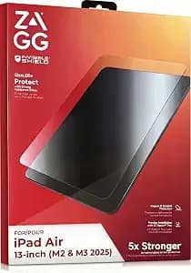 Zagg Glass Elite Screen Protector For Ipad Air 13 Inch m3/m2 (2025/2024) – 5x Stronger Tempered Glass, Scratch & Shatter Protection, Smudge-Resistant, Easy Install, Case Friendly