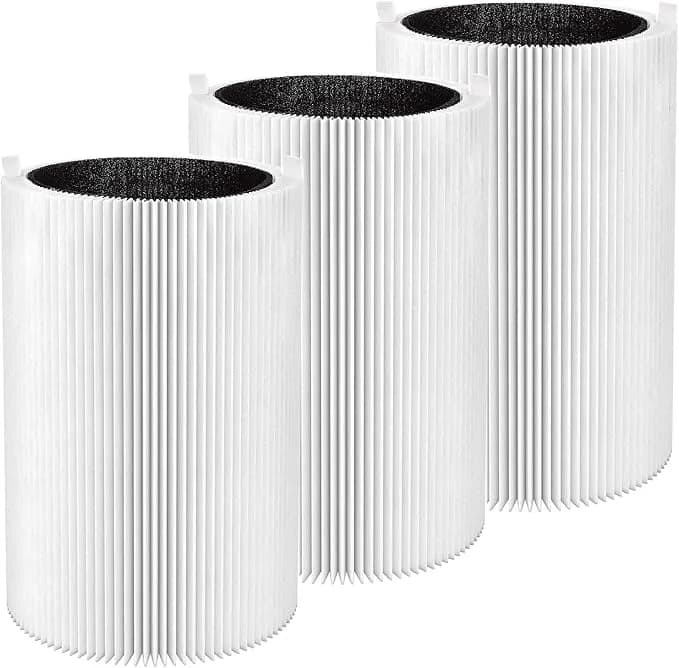 Blue Pure Filter Replacement For Blueair 411, 411+, 411 Auto Air Purifier - 2-In-1 Efficient Particulate Activated Carbon 411 411+ 411auto Air Filter For Smoke, Pet Dander, Odors, Pollen, 3 Pack