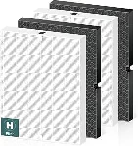 116130 Replacement Filter H For Winix 5500-2 am80 Plasmawave Air Purifier - High Efficiency And Activated Carbon Filter Combo Pack For Home Bedroom Large Room Pollen Pets Odor Wildfire Smoke, 2 Set