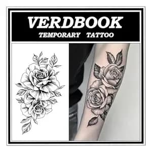 Waterproof Semi Permanent Floral Cluster Tattoos Women, 2 Sheets - Realistic Floral Cluster Temporary Tattoos Lasting 7-15 Days For Adults Pool Beach Festival Party Cosplay Halloween Vacation