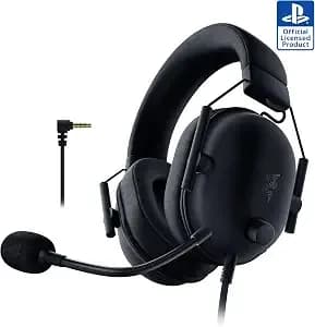 Razer Blackshark v2 X Wired Playstation Gaming Headset, Black - 50mm Drivers, Cardioid Mic, Lightweight, Comfortable Noise Isolating Earcups, For ps5, Xbox Series X, Pc, Switch, 3.5 Mm Jack