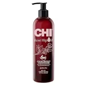 Chi Rosehip Oil Protecting Conditioner, Restores Moisture To Color-Treated Hair & Helps Retain Color, Sulfate, Paraben, & Cruelty-Free, 11.5 Oz