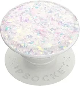 Popsockets Adhesive Phone Grip, Holder- Confetti White - Secure Comfortable Hold, Anti-Drop, Kickstand, Glitter, Sparkle, Sparkly, Iridescent, Holographic