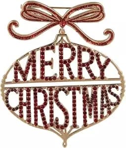 Hallmark Merry Christmas Bow Ornament Pin