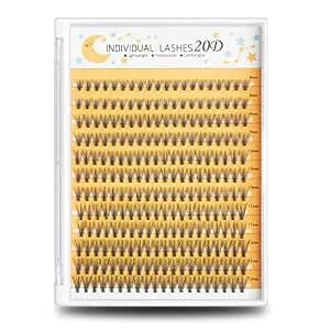 240pcs Individual Lashes Extension, 20d Volume Mix Pack Cluster Lashes, 8-12mm Mix Lengths C Curl 0.07mm Thickness Professional Makeup Individual Cluster Lashes And Apply Under Your Lashes
