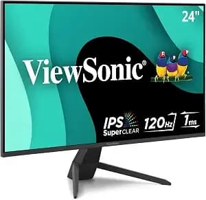 Viewsonic vx2470-Mhd 24 Inch 1080p Monitor, Ips Display With 120hz And Variable Refresh Rate For Ultimate Home Entertainment, Eye Care Technology, Hdmi, And Displayport Inputs - 120hz Ips Panel With 1ms Response Time And Hdmi For Gaming, Streaming And Pro
