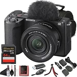 Sony Zv-e10 Ii Mirrorless Vlogging Camera Kit With 16–50 Mm Oss Lens – 26 Mp Aps-C Sensor - 64gb Memory Card, Bag, Card Reader, Hdmi Cable, Flex Tripod, Hand Strap And More