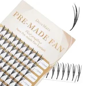Decemars Premade Anime Fairy Spire Lash Extensions 0.07 C Curl 8-14mm Mixed Feather Shape Comic Winged Lash Clusters Manga Individual Volume Eye Lashes Matte Black (a04-C-0.07-8-14mm)