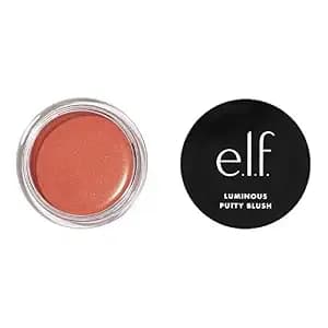 E.L.F. Luminous Putty Blush, Putty-To-Powder, Buildable Blush With A Subtle Shimmer Finish, Highly Pigmented & Creamy, Vegan & Cruelty-Free, Isla Del Sol