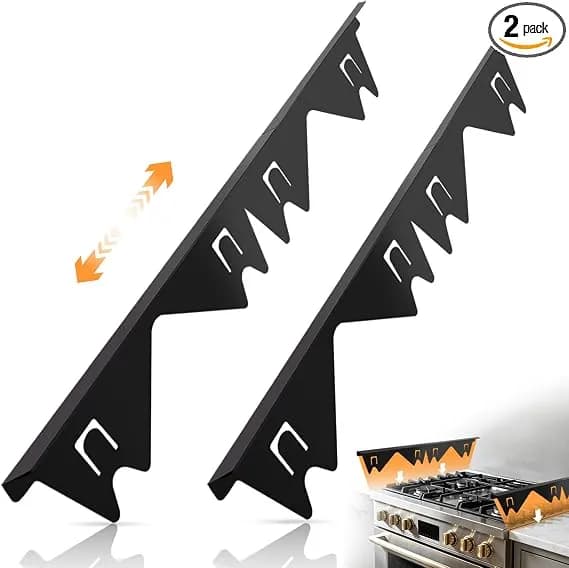 Stainless Steel Stove Gap Covers (2pcs), Stove Gap Filler For Kitchen Oven Counter Side Gap, Range Trim Kit, Easy Clean And Heat Resistant, Adjustable Length 13.8" To 27.5" 1