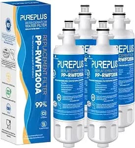 Pureplus 9690 Replacement For Kenmore Elite 469690 Lg lt700p Rfc 1200a adq36006102 adq36006101 lfx28968st rwf1052 rwf1200a lfxs29626s lfxs30766s lfx31925st lfx31945st Refrigerator Water Filter, 4pack